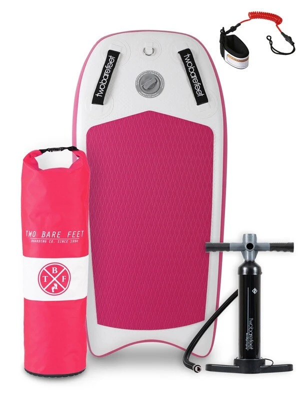 Two Bare Feet Boarding Co. 44" Inflatable Bodyboard - Starter Pack (Pink) 1 Two Bare Feet Boarding Co. 44" Inflatable Bodyboard - Starter Pack (Pink)