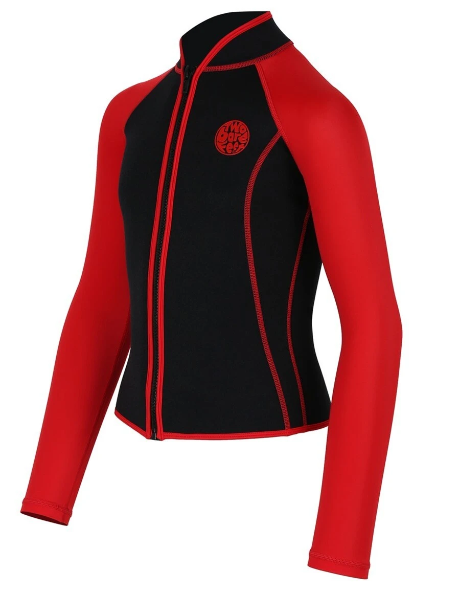 Two Bare Feet Mens Heritage Pursuit 3mm Wetsuit Jacket (Red / Black) - Image 2