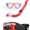 Two Bare Feet Childrens PVC Mask Snorkel Fins 3 Piece Set (Red)