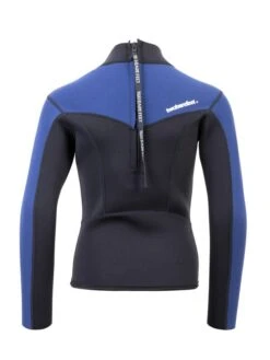 Two Bare Feet Junior Aspect 2.5mm Back Zip Jacket (Black/Blue) -Surfboards Sales kids aspect back zip jacket black blue denim 5