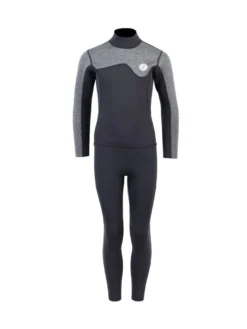 Two Bare Feet Junior Aspect 2.5mm Back Zip Jacket & Pants Set (Black/Grey)