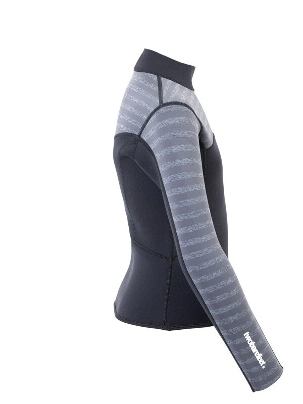 Two Bare Feet Junior Aspect Fleece Lined Zipless Thermal 2.5mm Superstretch Wetsuit Top (Black/Grey Stripe) 7 Two Bare Feet Junior Aspect Fleece Lined Zipless Thermal 2.5mm Superstretch Wetsuit Top (Black/Grey Stripe) - Image 7