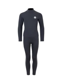 Two Bare Feet Junior Aspect Fleece Lined Zipless Thermal 2.5mm Superstretch Wetsuit Top & Pants Set (Black)