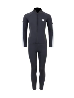 Two Bare Feet Junior Perspective Full Zip 2.5mm Wetsuit Jacket And Pants Set (Black/Grey/Grey)