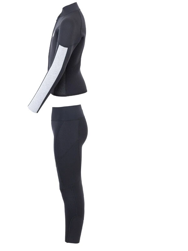 Two Bare Feet Junior Perspective Full Zip 2.5mm Wetsuit Jacket And Pants Set (Black/Grey/Grey) - Image 4