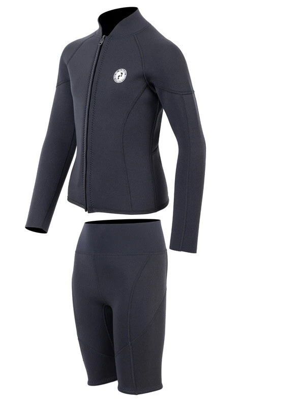 Two Bare Feet Junior Perspective Full Zip 2.5mm Wetsuit Jacket And Shorts Set (Black) - Image 3
