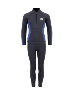 Two Bare Feet Junior Perspective Half Zip 2.5mm Wetsuit Jacket And Pants Set (Black/Blue)