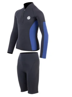 Two Bare Feet Junior Perspective Half Zip 2.5mm Wetsuit Jacket And Shorts Set (Black/Blue) 10 Two Bare Feet Junior Perspective Half Zip 2.5mm Wetsuit Jacket And Shorts Set (Black/Blue) -Surfboards Sales kids perspective half zip jacket black blue denim vista shorts 3