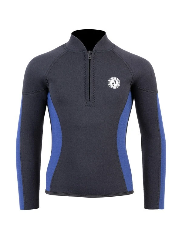 Two Bare Feet Junior Perspective Half Zip 2.5mm Wetsuit Jacket And Shorts Set (Black/Blue) 5 Two Bare Feet Junior Perspective Half Zip 2.5mm Wetsuit Jacket And Shorts Set (Black/Blue) - Image 5