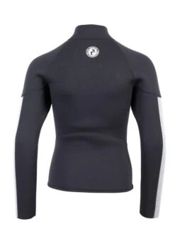 Two Bare Feet Junior Perspective Half Zip 2.5mm Wetsuit Jacket (Black/Grey/Grey) -Surfboards Sales kids prespective half zip jacket black grey grey 5