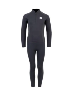 Two Bare Feet Junior Perspective Half Zip 2.5mm Wetsuit Jacket And Pants Set (Black/Grey/Grey)