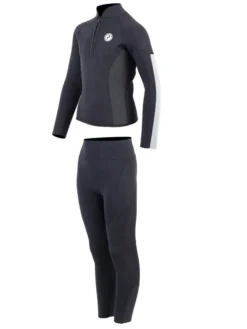 Two Bare Feet Junior Perspective Half Zip 2.5mm Wetsuit Jacket And Pants Set (Black/Grey/Grey) -Surfboards Sales kids prespective half zip jacket black grey grey vista pants 3