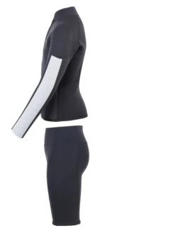 Two Bare Feet Junior Perspective Half Zip 2.5mm Wetsuit Jacket And Shorts Set (Black/Grey/Grey) -Surfboards Sales kids prespective half zip jacket black grey grey vista shorts 4