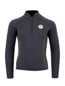 Two Bare Feet Junior Perspective Half Zip 2.5mm Wetsuit Jacket And Shorts Set (Black/Grey/Grey) -Surfboards Sales kids prespective half zip jacket black grey grey vista shorts 5