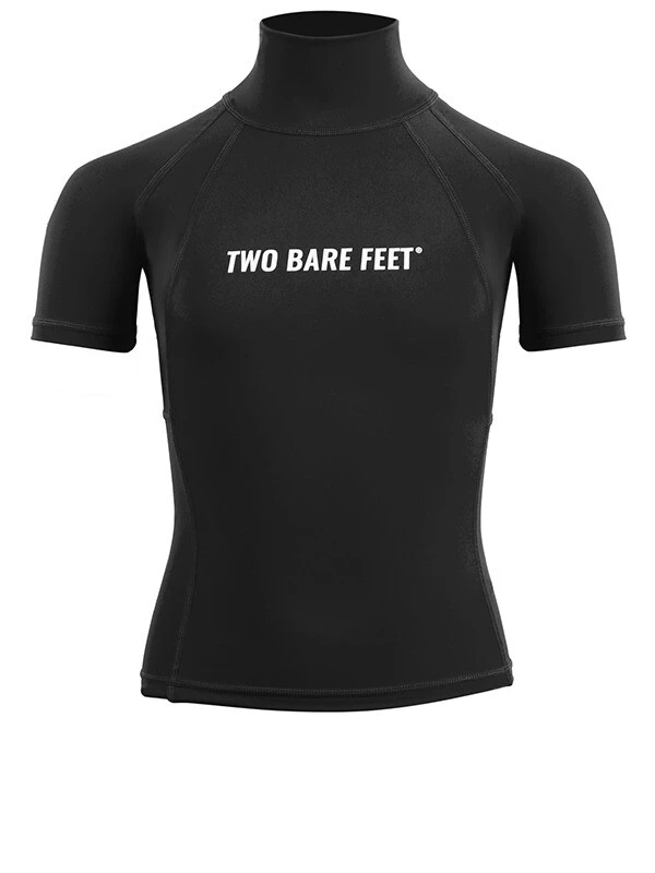Two Bare Feet Junior "Logo" Short Sleeve Rash Vest (Black) 1 Two Bare Feet Junior "Logo" Short Sleeve Rash Vest (Black)