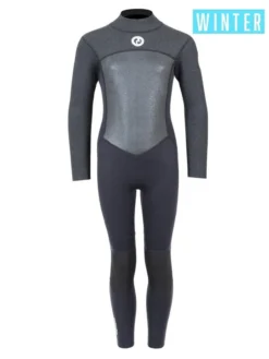 Two Bare Feet Thunderclap Pro 5/4mm Junior Winter Wetsuit (Black / Dark Grey)