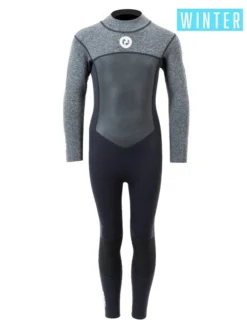 Two Bare Feet Thunderclap Pro 5/4mm Junior Winter Wetsuit (Black / Delta Grey)