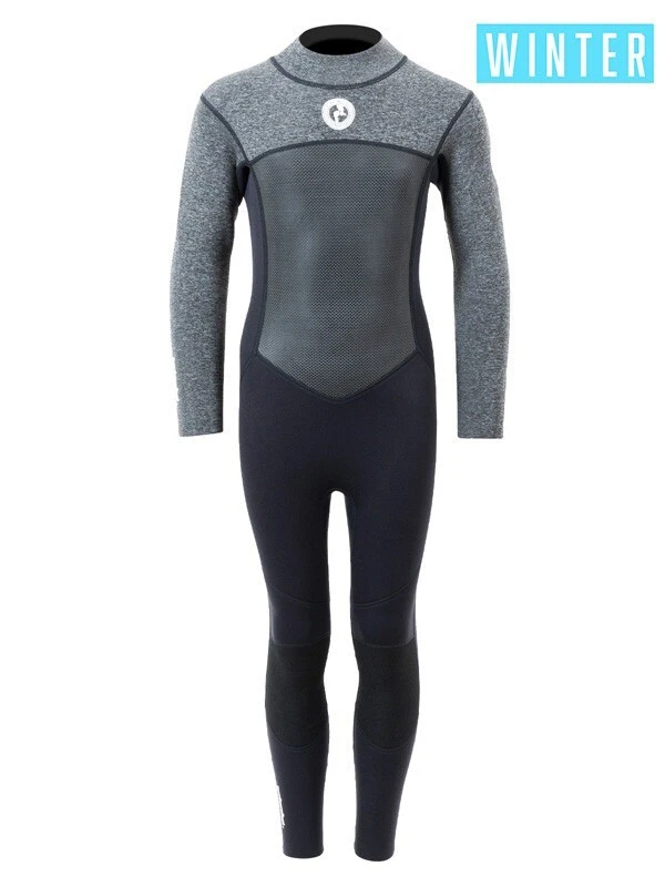 Two Bare Feet Thunderclap Pro 5/4mm Junior Winter Wetsuit (Black / Delta Grey) 1 Two Bare Feet Thunderclap Pro 5/4mm Junior Winter Wetsuit (Black / Delta Grey)