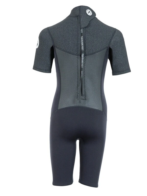 Two Bare Feet Thunderclap Pro 3/2mm Junior Shorty Wetsuit (Black/Dark Grey) 5 Two Bare Feet Thunderclap Pro 3/2mm Junior Shorty Wetsuit (Black/Dark Grey) - Image 5