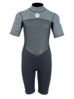 Two Bare Feet Thunderclap Pro 3/2mm Junior Shorty Wetsuit (Black/Delta Grey)