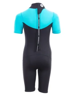 Two Bare Feet Thunderclap 2.5mm Junior Shorty Wetsuit (Aqua / Black) -Surfboards Sales kids thunderclap shorty wetsuit aqua 5