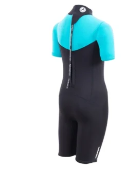 Two Bare Feet Thunderclap 2.5mm Junior Shorty Wetsuit (Aqua / Black) -Surfboards Sales kids thunderclap shorty wetsuit aqua 6