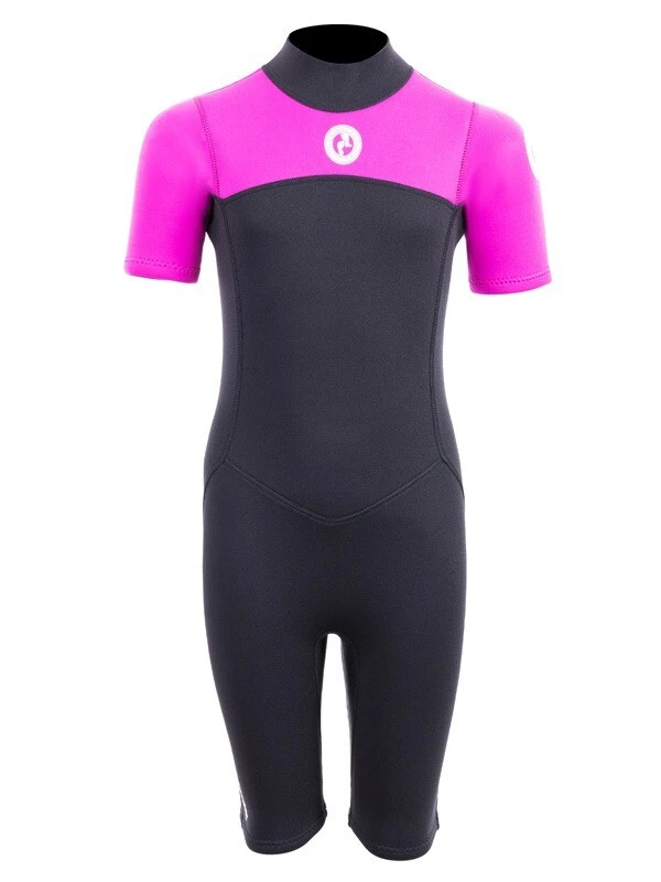 Two Bare Feet Thunderclap 2.5mm Junior Shorty Wetsuit (Pink / Black) 1 Two Bare Feet Thunderclap 2.5mm Junior Shorty Wetsuit (Pink / Black)