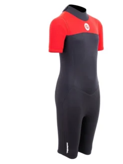 Two Bare Feet Thunderclap 2.5mm Junior Shorty Wetsuit (Red / Black) -Surfboards Sales kids thunderclap shorty wetsuit red 8