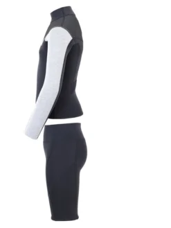 Two Bare Feet Junior Aspect Fleece Lined Zipless Thermal 2.5mm Superstretch Wetsuit Top & Shorts Set (Black/Grey/Grey) 11 Two Bare Feet Junior Aspect Fleece Lined Zipless Thermal 2.5mm Superstretch Wetsuit Top & Shorts Set (Black/Grey/Grey) -Surfboards Sales kzgrav 0