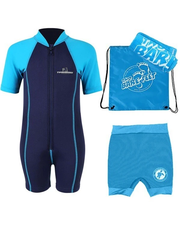 Premier Baby Swim Kit - Lycra Arm Wetsuit + Nappy Shorts + Towel + Bag (Aqua) 1 Premier Baby Swim Kit - Lycra Arm Wetsuit + Nappy Shorts + Towel + Bag (Aqua)