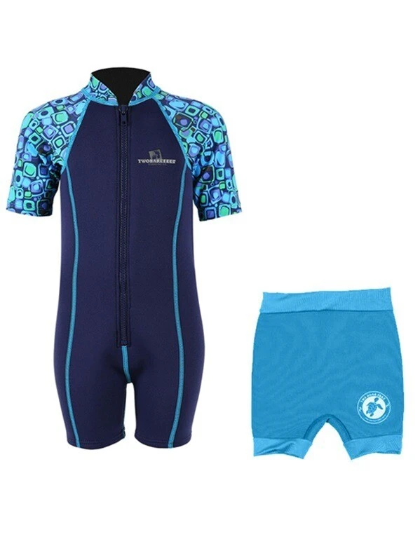 Essentials Baby Swim Kit - Patterned Lycra Arm Wetsuit + Nappy Shorts (Aqua) 1 Essentials Baby Swim Kit - Patterned Lycra Arm Wetsuit + Nappy Shorts (Aqua)