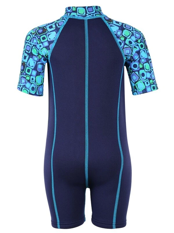 Essentials Baby Swim Kit - Patterned Lycra Arm Wetsuit + Nappy Shorts (Aqua) 3 Essentials Baby Swim Kit - Patterned Lycra Arm Wetsuit + Nappy Shorts (Aqua) - Image 3