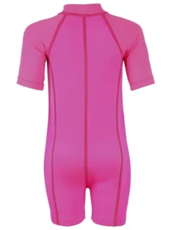 Deluxe Baby Swim Kit - Lycra Arm Wetsuit + Nappy Shorts + Towel (Pink) -Surfboards Sales lycra armed baby pink back 5 1