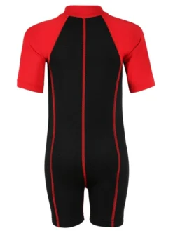 Deluxe Baby Swim Kit - Lycra Arm Wetsuit + Nappy Shorts + Bag (Red) -Surfboards Sales lycra armed baby red.black back 3