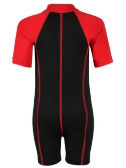 Premier Baby Swim Kit - Lycra Arm Wetsuit + Swim Nappy + Towel + Bag (Red) -Surfboards Sales lycra armed baby red.black back 4 1