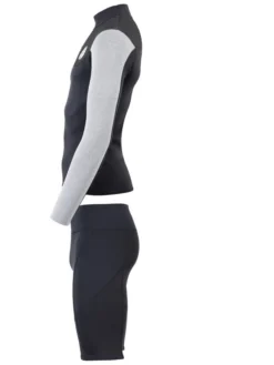 Two Bare Feet Mens Aspect Fleece Lined Zipless Thermal 2.5mm Superstretch Wetsuit Top & Shorts Set (Black/Grey/Grey) -Surfboards Sales m0v21b 4