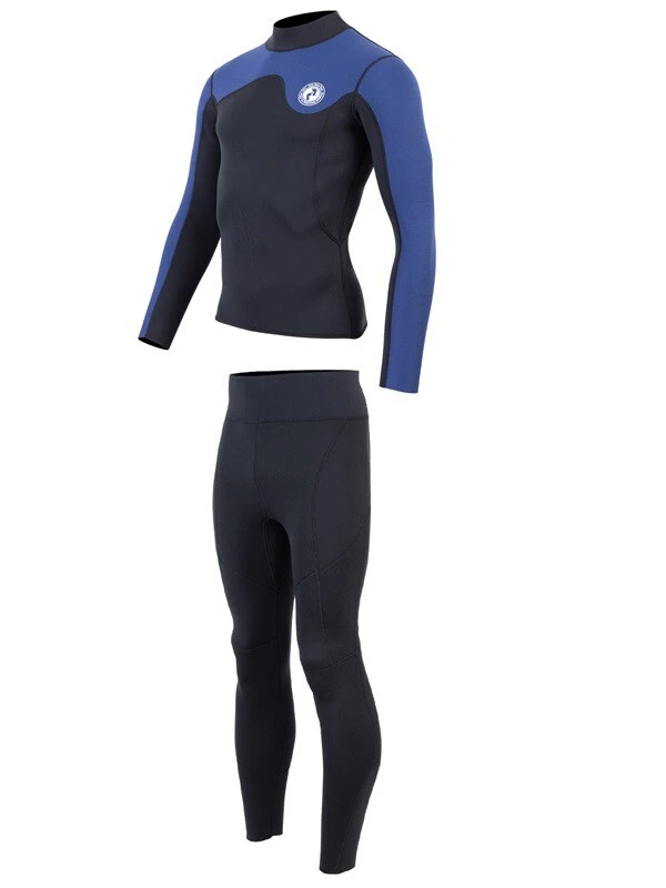 Two Bare Feet Mens Aspect Fleece Lined Zipless Thermal 2.5mm Superstretch Wetsuit Top & Pants Set (Black/Blue) 3 Two Bare Feet Mens Aspect Fleece Lined Zipless Thermal 2.5mm Superstretch Wetsuit Top & Pants Set (Black/Blue) - Image 3