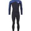 Two Bare Feet Mens Aspect Fleece Lined Zipless Thermal 2.5mm Superstretch Wetsuit Top & Pants Set (Black/Blue)