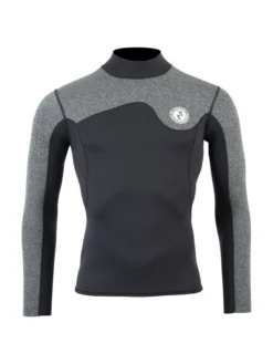 Two Bare Feet Mens Aspect Back Zip 2.5mm Wetsuit Jacket (Black/Grey)