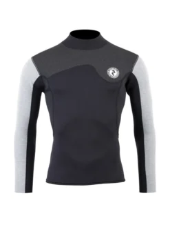 Two Bare Feet Mens Aspect Back Zip 2.5mm Wetsuit Jacket (Black/Grey/Grey)