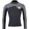 Two Bare Feet Mens Aspect Fleece Lined Zipless Thermal 2.5mm Superstretch Wetsuit Top (Black/Grey)