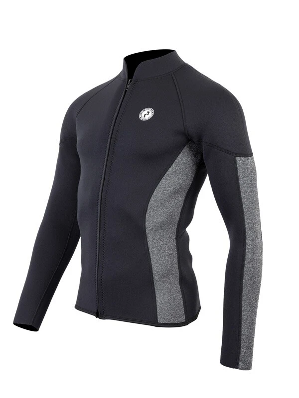 Two Bare Feet Perspective Full Zip 2.5mm Wetsuit Jacket (Black/Grey) 2 Two Bare Feet Perspective Full Zip 2.5mm Wetsuit Jacket (Black/Grey) - Image 2