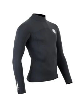 Two Bare Feet Mens Aspect Fleece Lined Zipless Thermal 2.5mm Superstretch Wetsuit Top (Black) -Surfboards Sales mens aspect fleece lined thermal top black 8