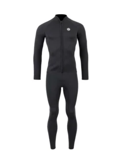 Two Bare Feet Mens Heritage Full Zip 3mm Wetsuit Jacket & Pants Set (Black)