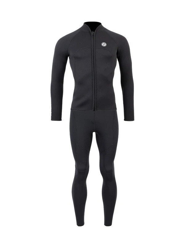 Two Bare Feet Mens Heritage Full Zip 3mm Wetsuit Jacket & Pants Set (Black) 1 Two Bare Feet Mens Heritage Full Zip 3mm Wetsuit Jacket & Pants Set (Black)