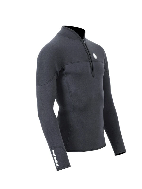 Two Bare Feet Mens Heritage 3mm Half Zip Long Sleeve Wetsuit Jacket (Black) - Image 8