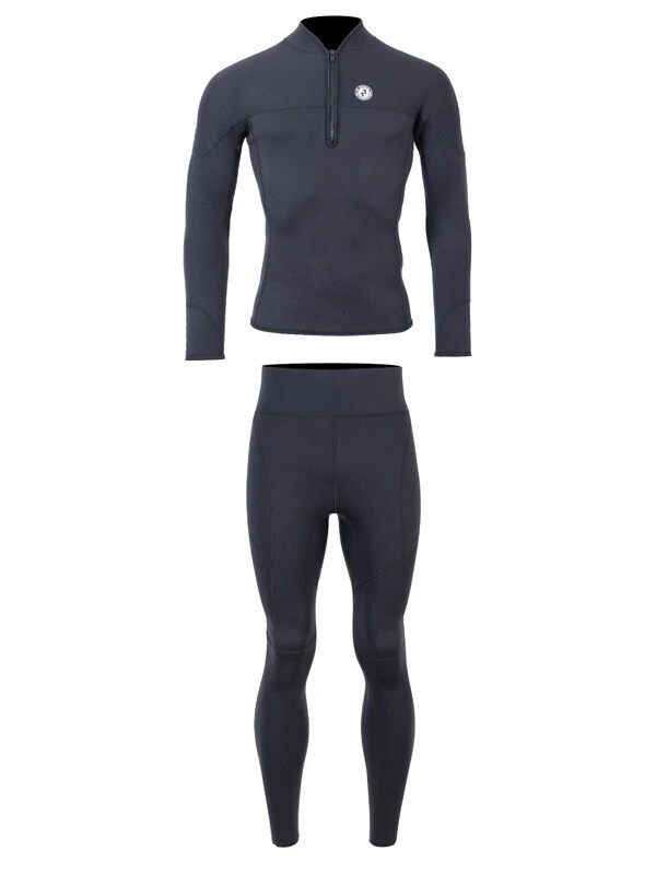 Two Bare Feet Mens Heritage Half Zip 3mm Wetsuit Jacket & Pants Set (Black) 2 Two Bare Feet Mens Heritage Half Zip 3mm Wetsuit Jacket & Pants Set (Black) - Image 2