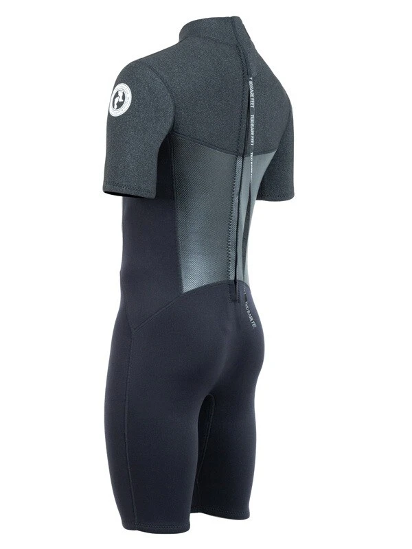 Two Bare Feet Thunderclap Pro 3/2mm Mens Shorty Wetsuit (Black/Dark Grey) 4 Two Bare Feet Thunderclap Pro 3/2mm Mens Shorty Wetsuit (Black/Dark Grey) - Image 4