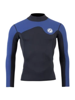 Two Bare Feet Mens Aspect Fleece Lined Zipless Thermal 2.5mm Superstretch Wetsuit Top & Shorts Set (Black/Blue) -Surfboards Sales mwo9tp t