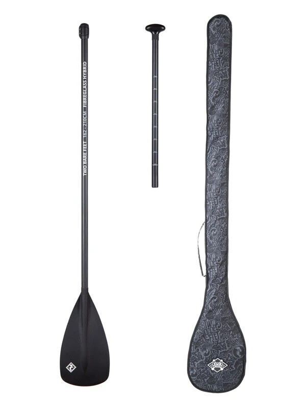 Two Bare Feet 2 Piece Fibreglass Hybrid SUP Paddle & Bag Package (Black) 1 Two Bare Feet 2 Piece Fibreglass Hybrid SUP Paddle & Bag Package (Black)